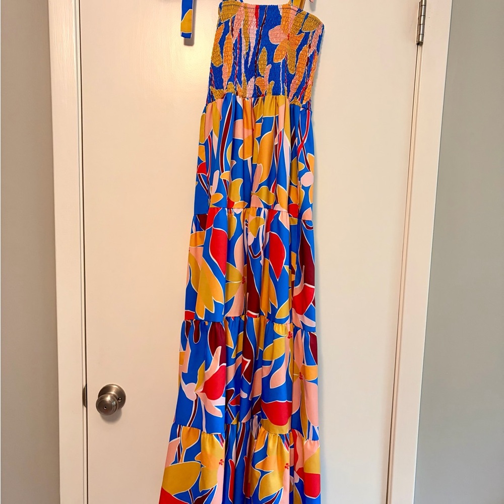 Amazon Multi-Color Strapless Maxi Dress